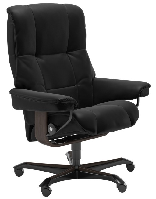 Scaun birou Stressless Mayfair Office  cadru wenge  tapiterie piele Batik Black