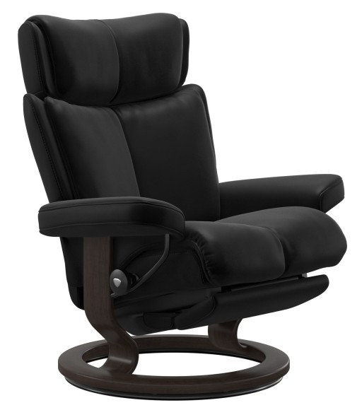 Fotoliu recliner Stressless Magic Classic Power  cadru wenge  tapiterie piele Batik Black