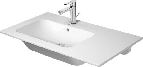 Lavoar Duravit ME by Starck 83x49cm  orientare stanga si finisaj WonderGliss  montare pe mobilier