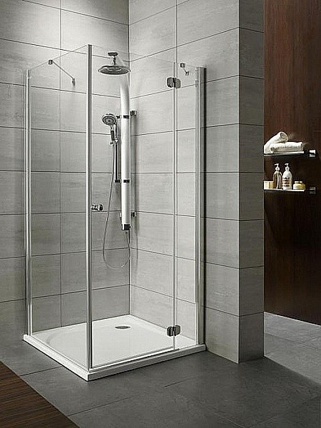 Cabina de dus dreptunghiulara Radaway Torrenta KDJ 100x90cm cu usa batanta orientare dreapta  complet echipata cu cadita de dus si sifon