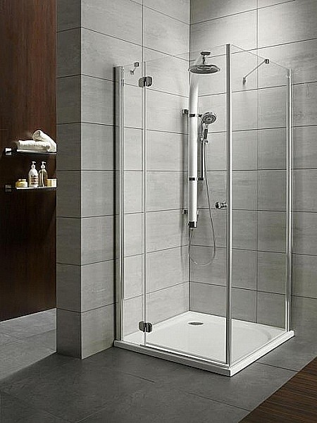 Cabina de dus patrata Radaway Torrenta KDJ 80x80cm cu usa batanta orientare stanga  complet echipata cu cadita de dus si sifon