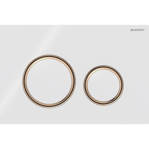 Clapeta actionare Geberit Sigma21 alb  detalii rose-gold