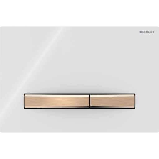 Clapeta actionare Geberit Sigma50 alb  detalii rose-gold