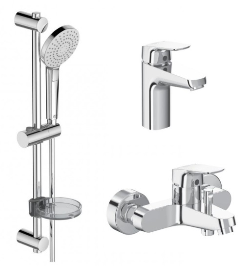Set baterii 3in1 Ideal Standard Ceraflex include baterie lavoar  baterie cada si set de dus IdealRain Evo Round