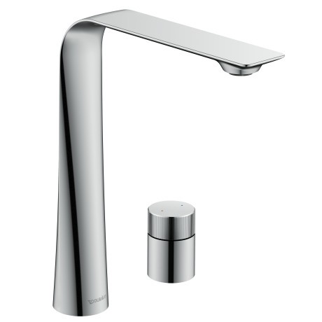 Baterie lavoar Duravit D.1 250 din doua elemente  montare pe lavoar  actionare rotativa  crom