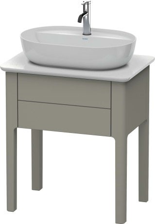Dulap baza Duravit Luv 638x450mm cu un sertar  fara blat  gri satinat mat lacuit
