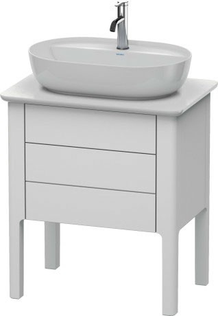 Dulap baza Duravit Luv 638x450mm cu doua sertare  fara blat  alb satinat mat lacuit