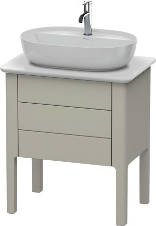 Dulap baza Duravit Luv 638x450mm cu doua sertare  fara blat  taupe satinat mat lacuit