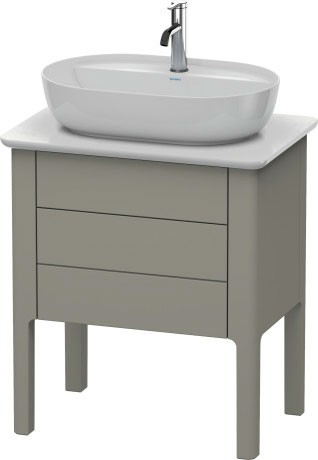 Dulap baza Duravit Luv 638x450mm cu doua sertare  fara blat  gri satinat mat lacuit