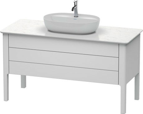 Dulap baza Duravit Luv 1338x570mm cu doua sertare  fara blat  alb satinat mat lacuit