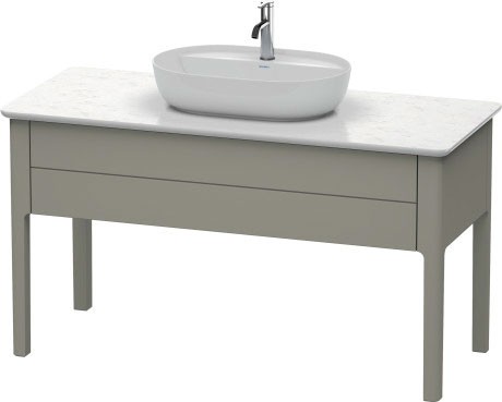 Dulap baza Duravit Luv 1338x570mm cu un sertar  fara blat  gri satinat mat lacuit