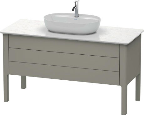 Dulap baza Duravit Luv 1338x570mm cu doua sertare  fara blat  gri satinat mat lacuit