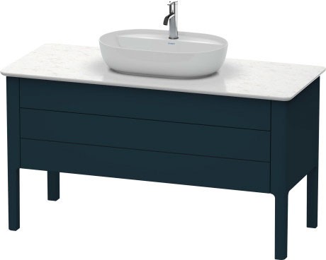 Dulap baza Duravit Luv 1338x570mm cu doua sertare  fara blat  albastru inchis satinat mat lacuit