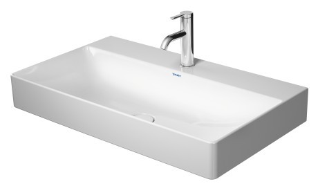 Lavoar Duravit DuraSquare 80x47 cm  fara preaplin  ventil fix cu capac ceramic  finisaj suplimentar