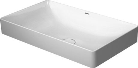 Lavoar tip bol Duravit DuraSquare 60x34.5 cm  fara preaplin  capac ceramic pentru ventil inclus