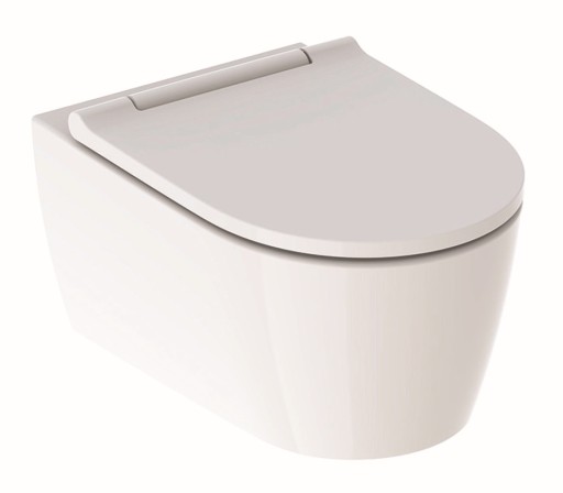 Set vas wc suspendat Geberit ONE Rimfree TurboFlush cu capac inchidere lenta si sistem QuickRelease  finisaj KeraTect