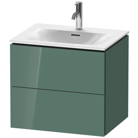 Dulap baza suspendat Duravit L-Cube 620x481mm  cu doua sertare  verde jad lucios lacuit