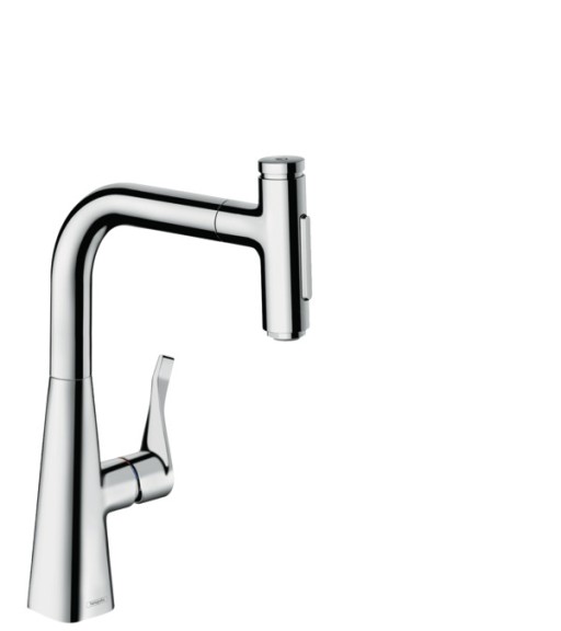 Baterie bucatarie Hansgrohe Metris Select 240 M71  dus extractibil cu doua tipuri de jet  crom lucios
