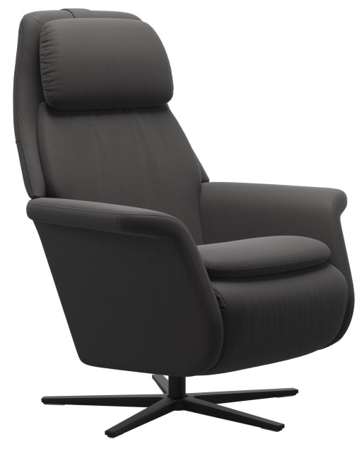 Fotoliu recliner Stressless Sam  baza  Sirius  Power Heating Massage  picioare negru mat  tapiterie piele Paloma Rock