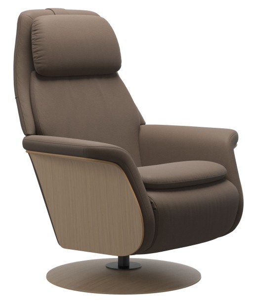 Fotoliu recliner Stressless Sam Wood  baza Disc  Power Heating Massage  picioare oak  tapiterie piele Batik Mole