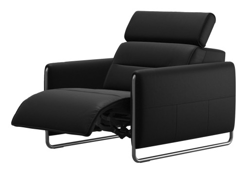 Fotoliu recliner Stressless Emily Arm Steel  brate crom  tapiterie piele Batik Black