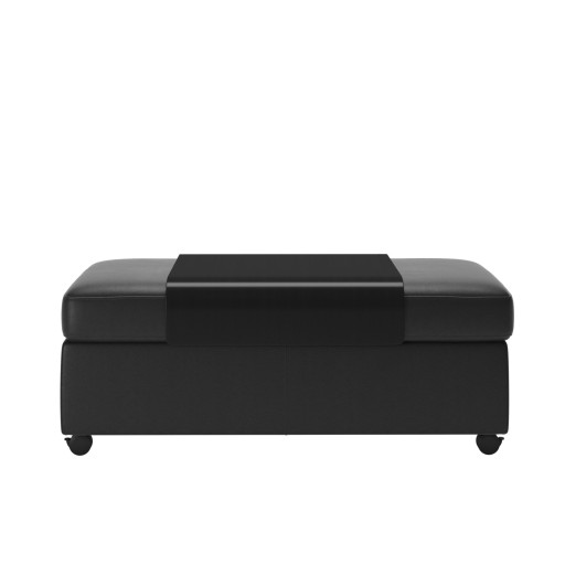 Ottoman dublu Stressless Doubleotto cu masuta Grey  tapiterie piele Batik Black