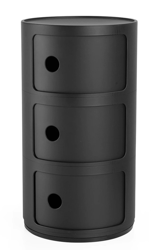 Comoda modulara Kartell Componibili 3 design Anna Castelli Ferrieri  negru mat