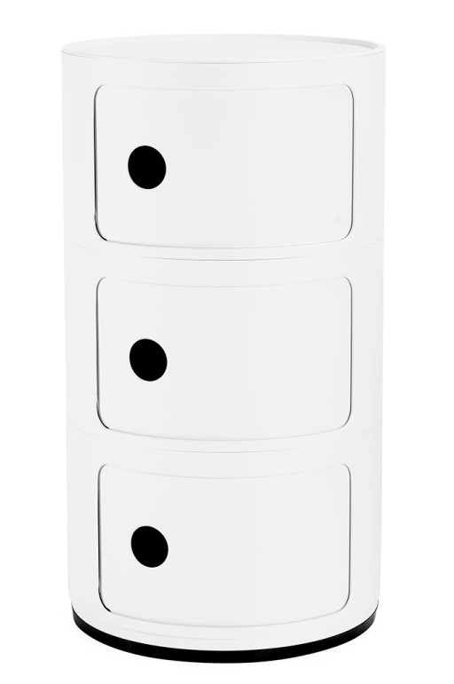 Comoda modulara Kartell Componibili 3 design Anna Castelli Ferrieri  alb mat