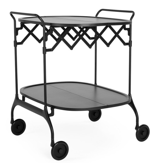 Masuta pliabila Kartell Gastone 1991  design Antonio Citterio & Oliver Low  68x62cm  h70cm  negru mat
