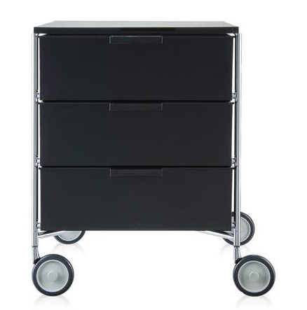 Comoda cu rotile Kartell Mobil Mat  design Antonio Citterio & Oliver Low  49xc47.5cm  h63cm  negru mat