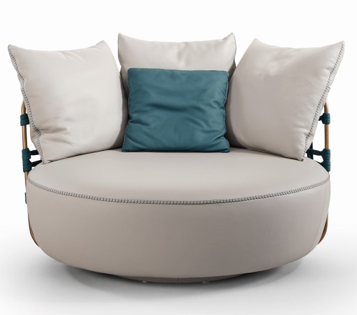 Fotoliu rotativ Gamma Dandy Love  piele Danka F300  HandMade in Italy