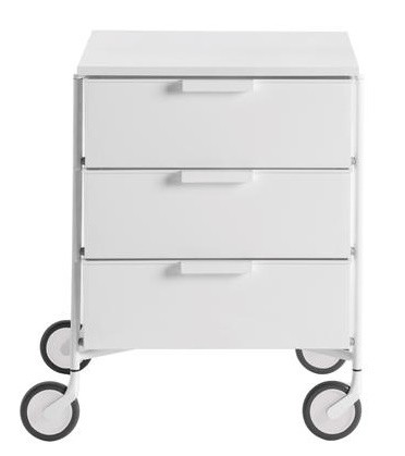 Comoda cu rotile Kartell Mobil Mat  design Antonio Citterio & Oliver Low  49xc47.5cm  h63cm  alb mat