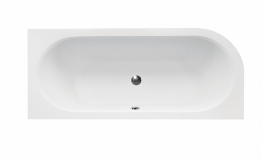 Cada baie asimetrica Besco Avita Slim 170x75cm  acril  incastrabila  orientare dreapta
