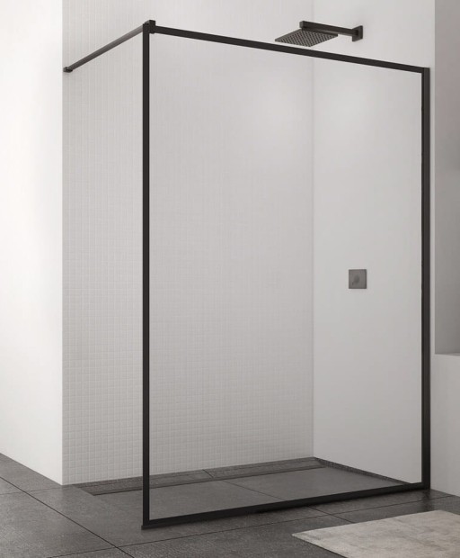 Cabina de dus Walk-in Sanswiss Easy Loft 79  Black Line  120 cm  sticla 8 mm