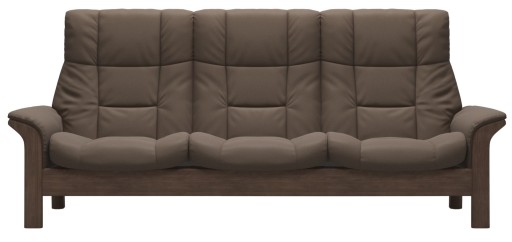 Canapea cu 3 locuri Stressless Buckingham  L cu spatar inalt  cadru Walnut  tapiterie piele Batik Mole