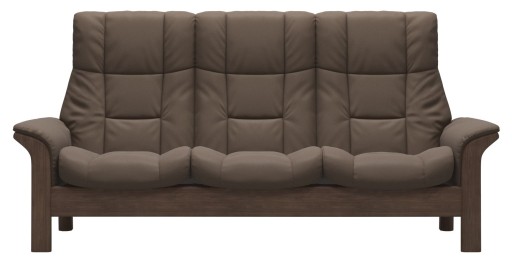 Canapea cu 3 locuri Stressless Windsor M cu spatar inalt  cadru Walnut  tapiterie piele Batik Mole