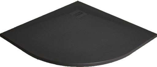 Cadita dus semirotunda slim Radaway Kyntos A 100x100x3cm  marmura  negru