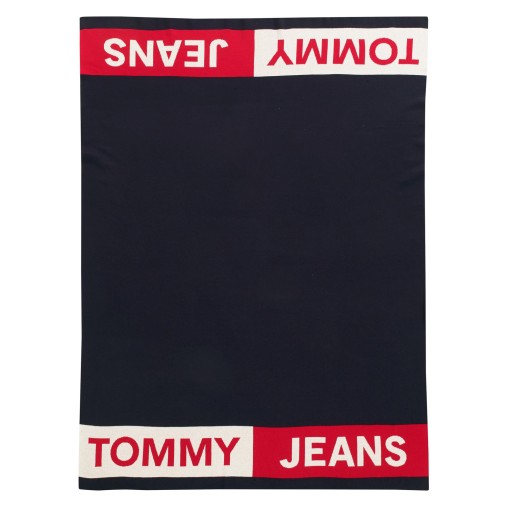 Pled Tommy Jeans TJ Band 130x170cm  albastru navy