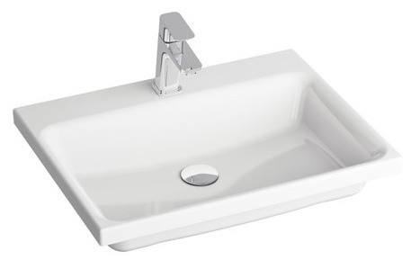 Lavoar Ravak Comfort 600 cu montare pe mobilier  fara orificiu preaplin  60x46cm  alb
