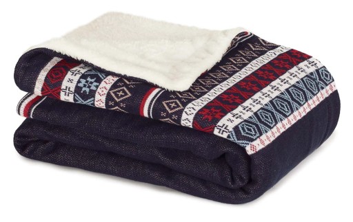 Pled Tommy Hilfiger Jacquard Decos 130x170cm  Albastru Navy