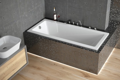 Cada baie rectangulara Besco Modern Slim 180x80cm  acril  incastrabila