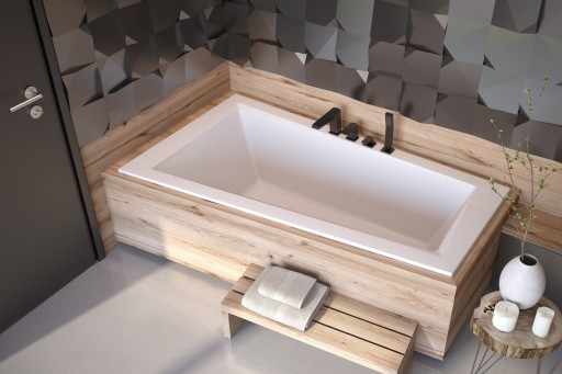 Cada baie asimetrica Besco Intima Slim 150x85cm  acril  orientare stanga