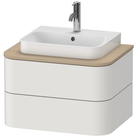 Dulap baza suspendat Duravit Happy D.2 Plus 65cm  cu 2 sertare  alb nordic mat satinat