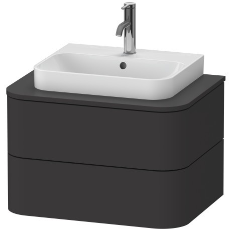 Dulap baza suspendat Duravit Happy D.2 Plus 65cm  cu 2 sertare  grafit super mat