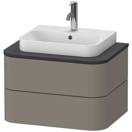 Dulap baza suspendat Duravit Happy D.2 Plus 65cm  cu 2 sertare  gri ciment mat