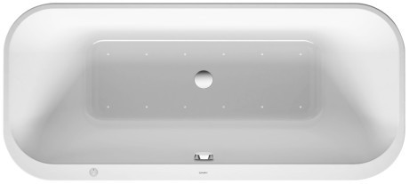 Cada free-standing cu hidromasaj Duravit Happy D.2 Plus  180x80 cm  cu Air-System  grafit super mat