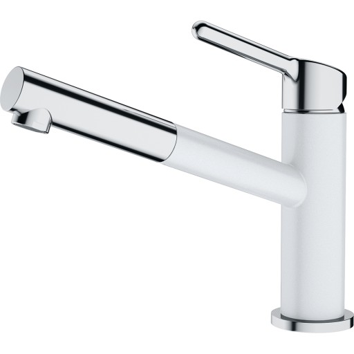 Baterie bucatarie Franke Orbit cu pipa extractibila  crom-bianco
