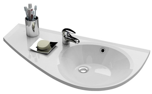 Lavoar asimetric Ravak Avocado L 85x45cm  orientare stanga  compozit