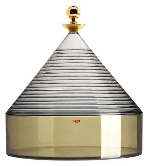 Bol cu capac Kartell Trullo design Fabio Novembre  d25cm  h27cm  gri-verde