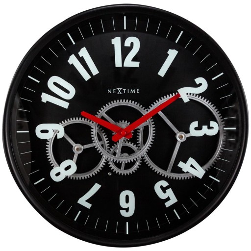 Ceas de perete NeXtime Modern Gear 36cm  negru